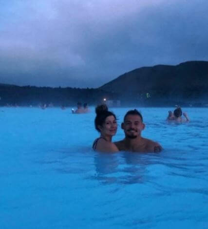 Kalvin Phillips with his girlfriend Ashleigh Behan at Blue Lagoon.